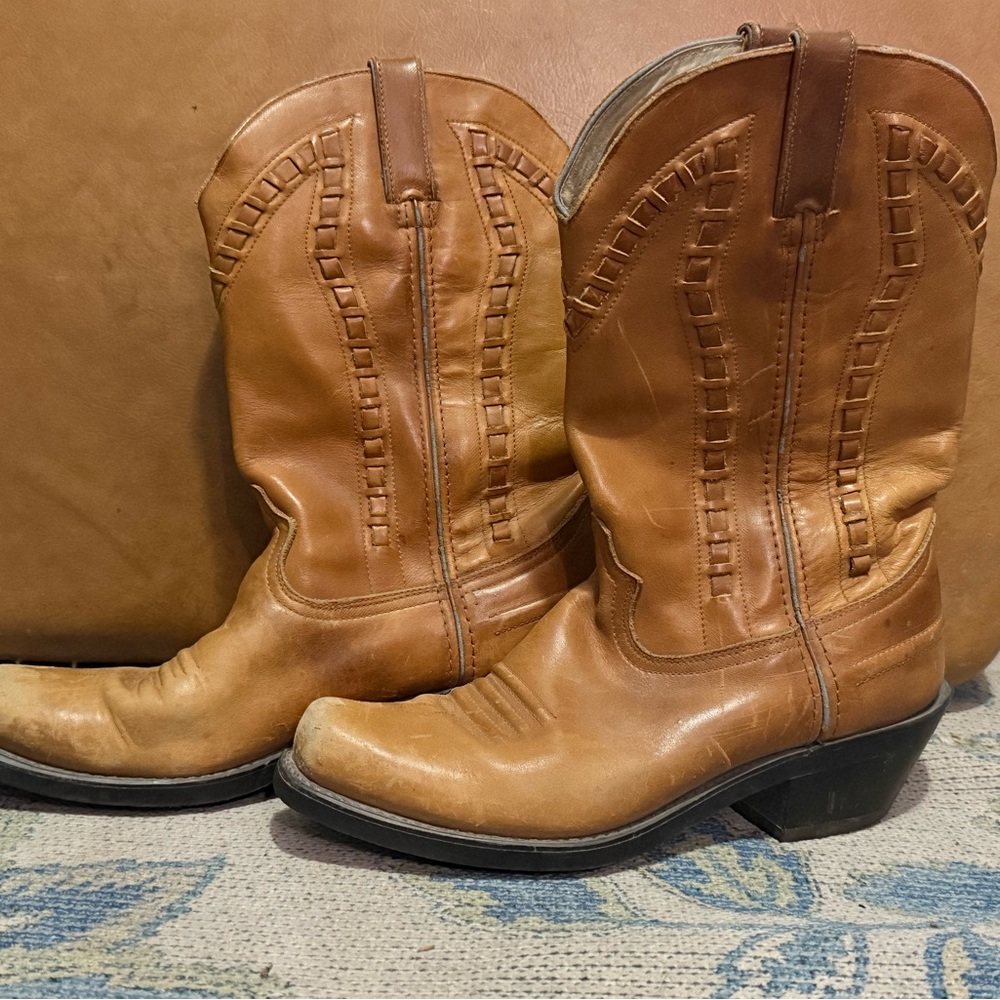 Durango Tan Leather Western Heeled Boots